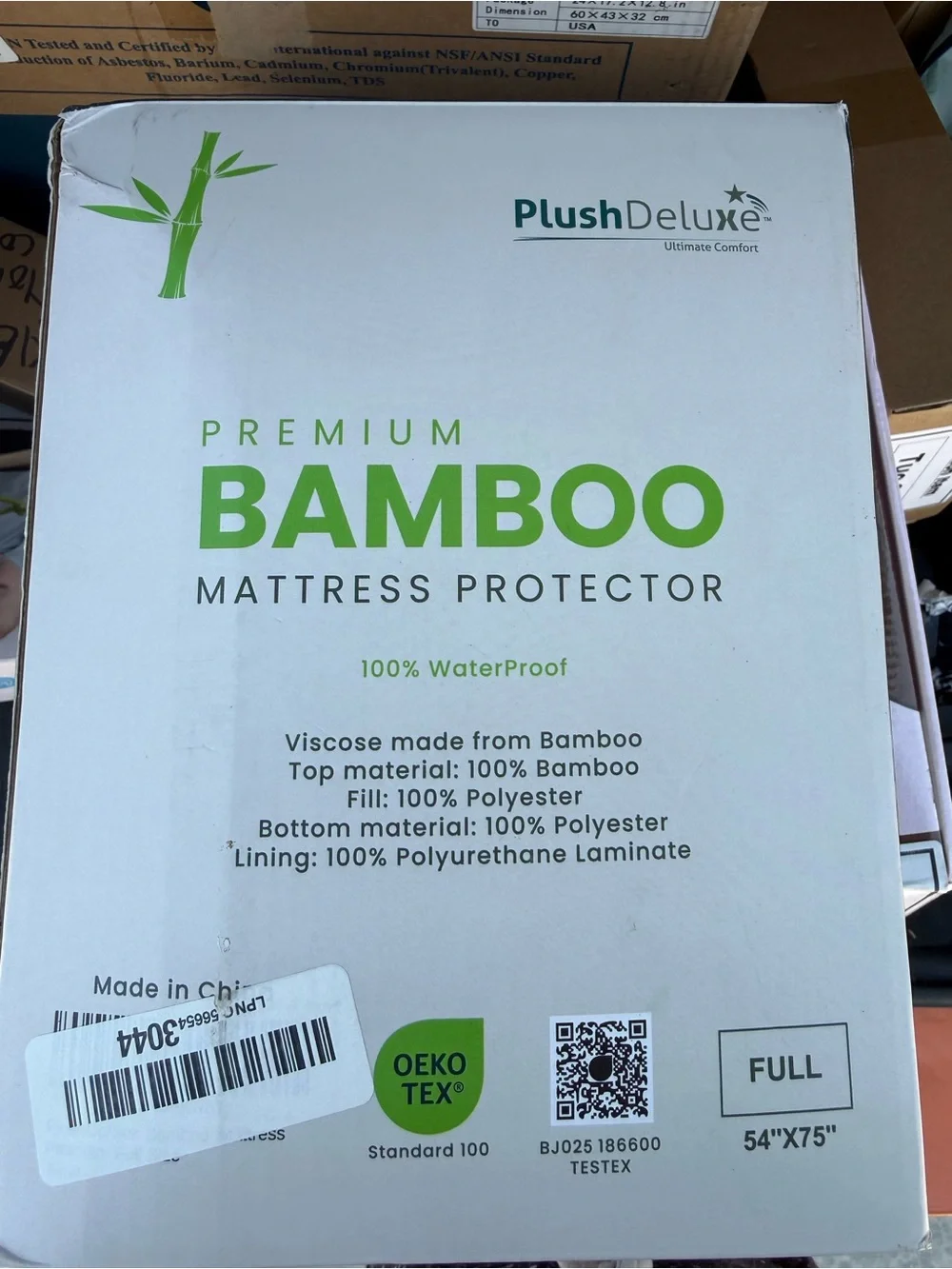 Premium Bamboo Mattress Protector - White